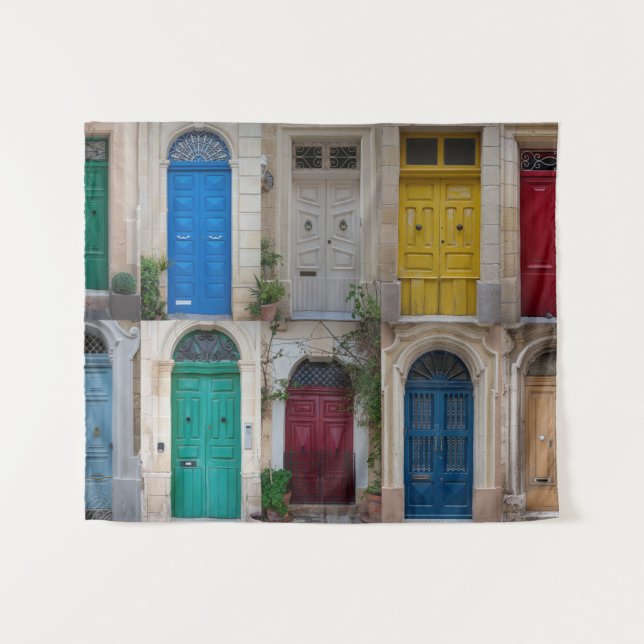 Set of colorful front doors in Malta Tapestry (Front (Horizontal))