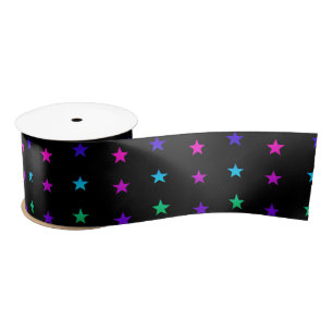 Set of Colorful Stars Satin Ribbon