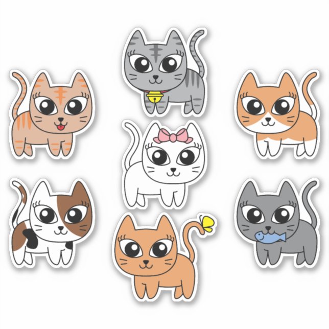 set of Cool Cats Sticker (Front)