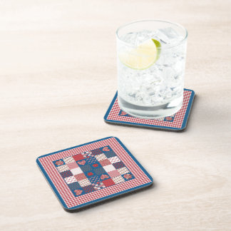 Set of Cork-backed Coasters: Deep Red Roses Drink Coaster