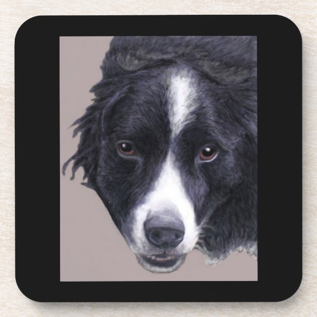 set of cork coasters - border collie 1 (Front)
