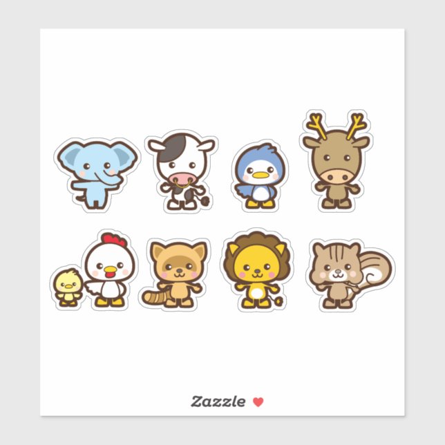 set of cute animals sticker (Sheet)