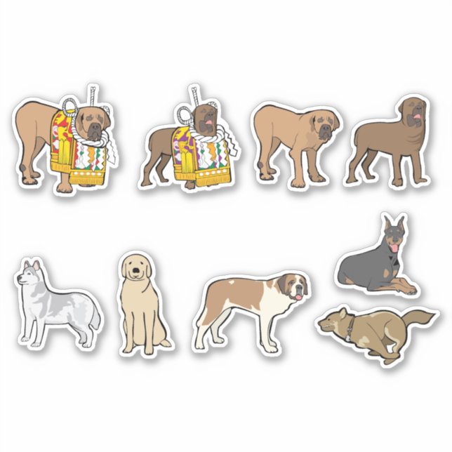 set of cute dogs  sticker (Front)