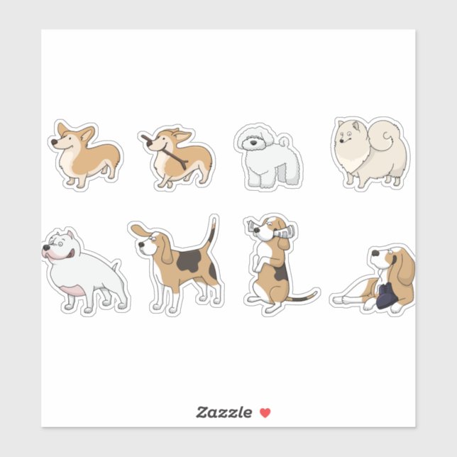 set of cute dogs  sticker (Sheet)