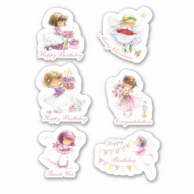 Set of cute girl scrapbook sticker (Front)