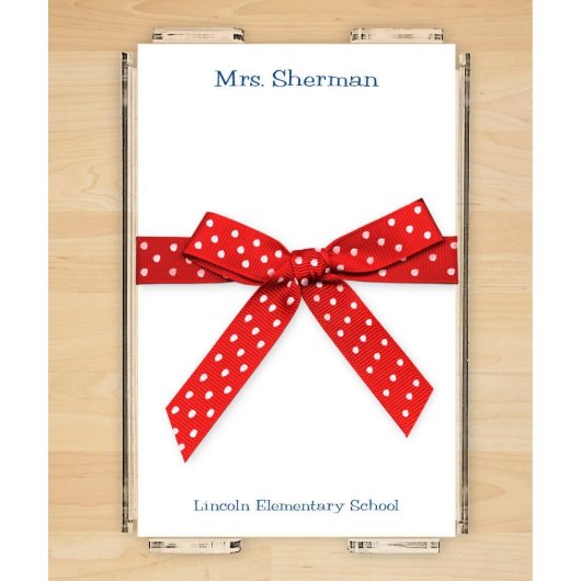 Set of Cute Letterhead Teacher's Memo Notepads (Front)