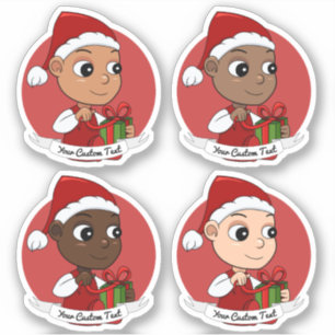 Set of diverse Christmas baby cartoons - v2 Sticker