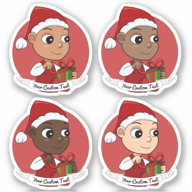 Set of diverse Christmas baby cartoons - v2 Sticker (Front)