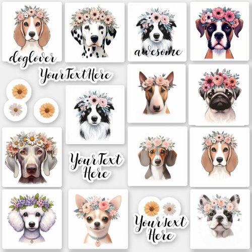 Set of dog_themed stickers