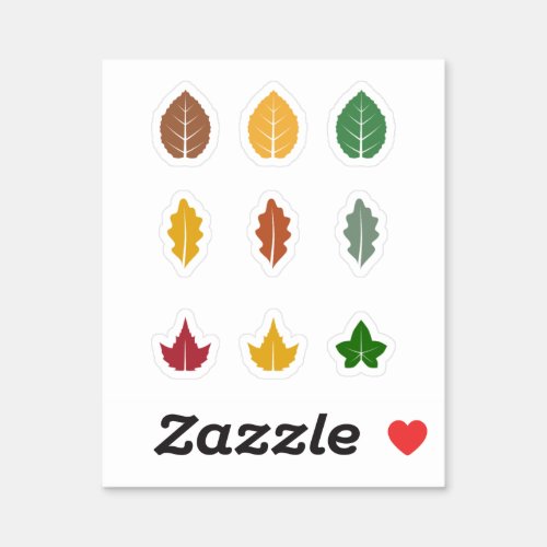 Set of Fall Leaves Stickers