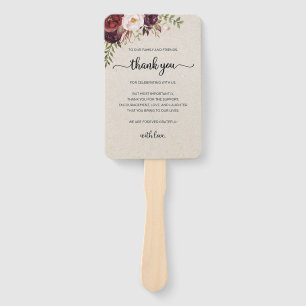 Set of Fans (​Elegant Rustic Marsala Floral Save)