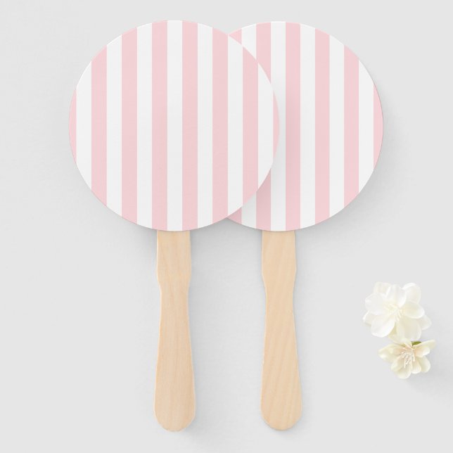 Set of Fans Pink & White Stripe (Front and Back)