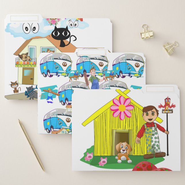 Set of File Folders Cat Carpenter Dog (Set)