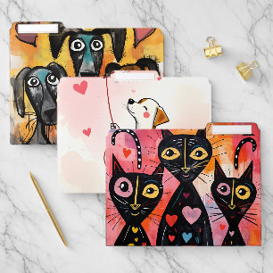 Set of File Folders Cat Dog Veterinarian