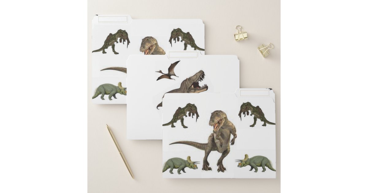 Set of File Folders Dinosaur | Zazzle