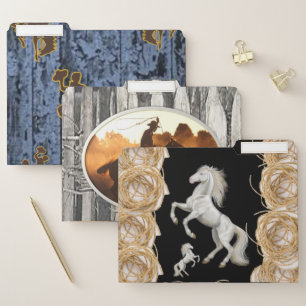 Set of File Folders Horse