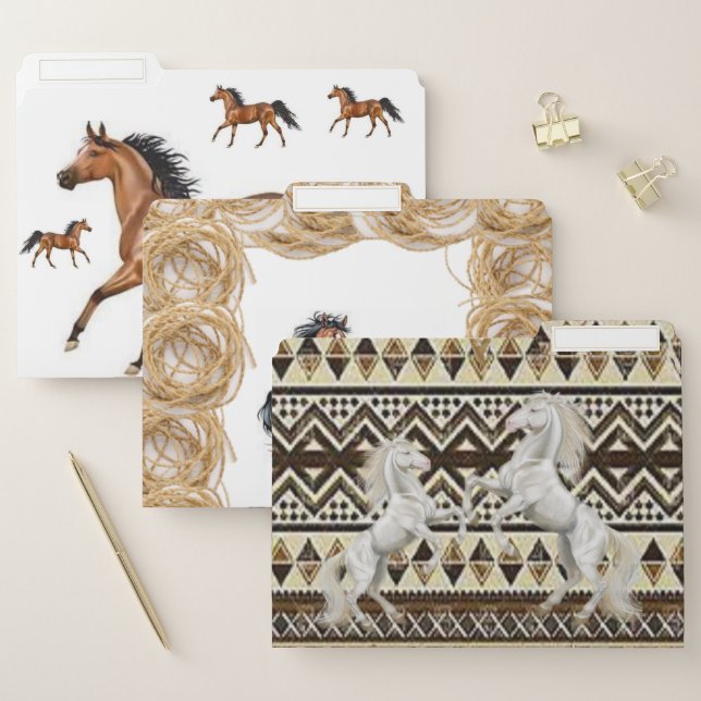Set of File Folders Horse (Set)