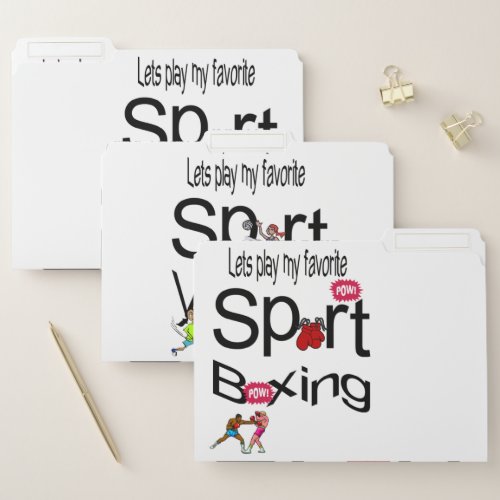 Set of File Folders Tennis Volleyball Sports 