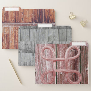 Set of File Folders Wood Vintage