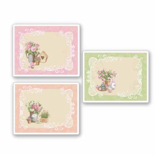 Set of flowers sticker