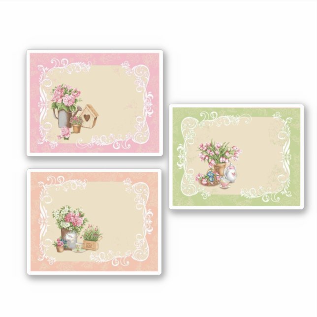 Set of flowers sticker (Front)