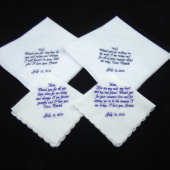 Set of Four "Parents" Wedding Day Handkerchiefs (Front)