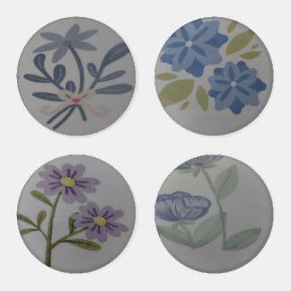 Set of four pretty vintage floral coasters