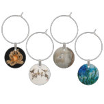 Set Of Four Water Color Wine Charms at Zazzle