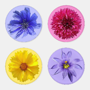 Set of four "Wildflowers" Coasters