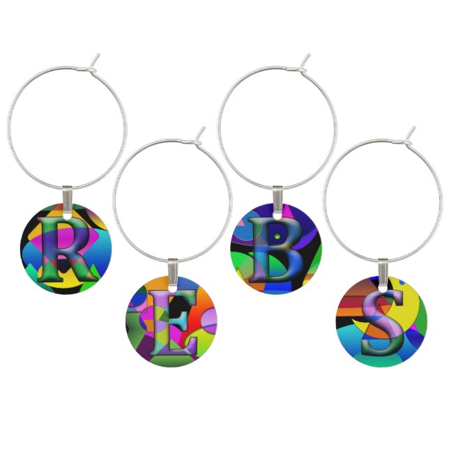 Set of Four Wine Charms (Staggered)