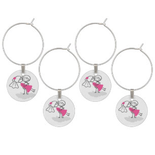 Set of Four Wine Charms/Wedding Glass Charm