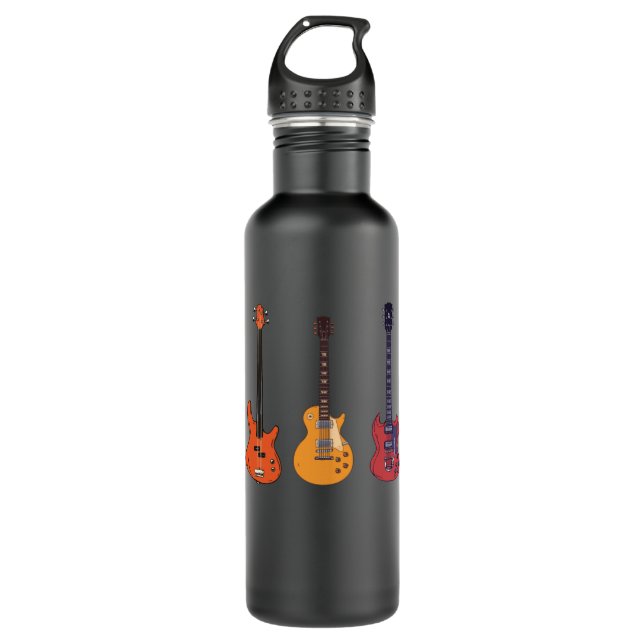 Set of Guitars | Gift for Guitarist Stainless Steel Water Bottle (Front)