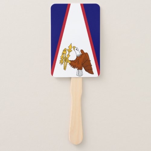 Set of hand fan with flag of American Samoa USA