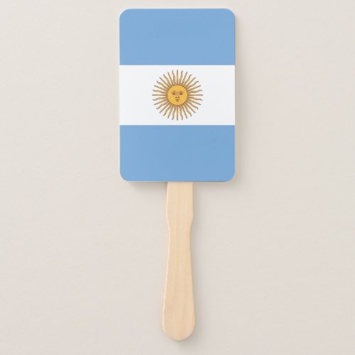 Set of hand fan with flag of Argentina