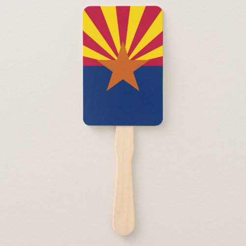 Set of hand fan with flag of Arizona USA