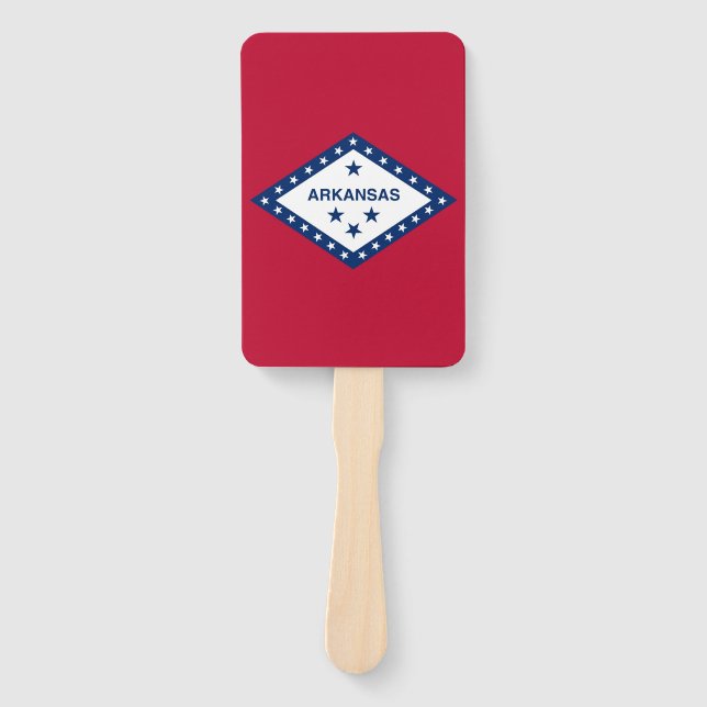 Set of hand fan with flag of Arkansas, USA (Front)