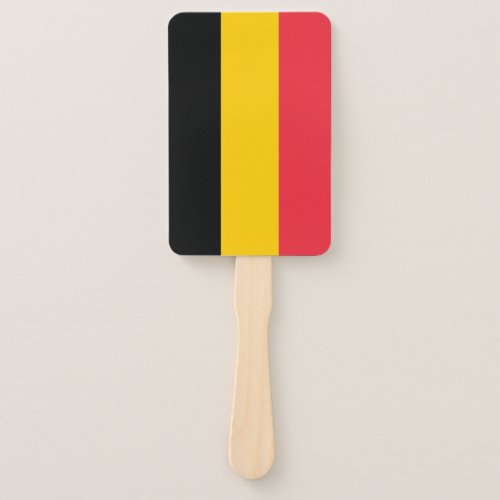 Set of hand fan with flag of Belgium