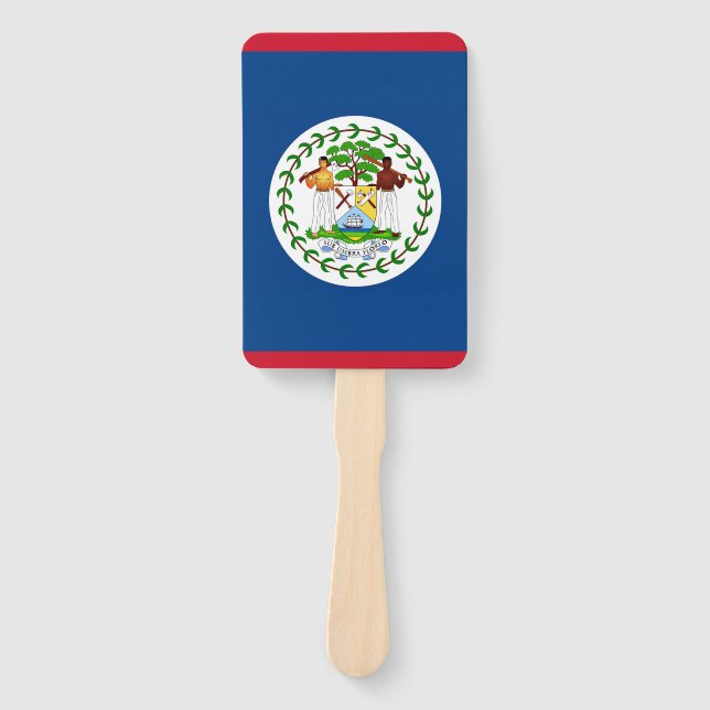 Set of hand fan with flag of Belize (Front)