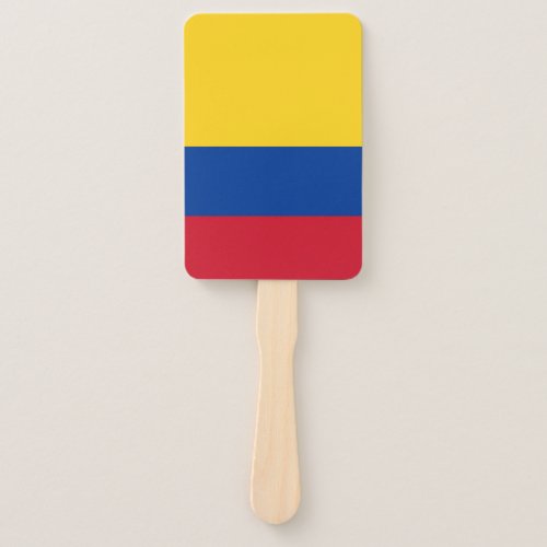 Set of hand fan with flag of Colombia