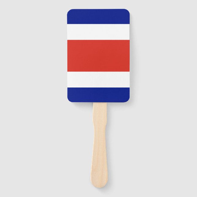 Set of hand fan with flag of Costa Rica (Front)