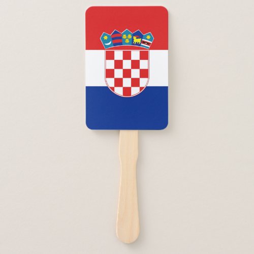 Set of hand fan with flag of Croatia