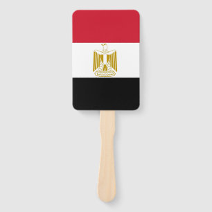 Set of hand fan with flag of Egypt