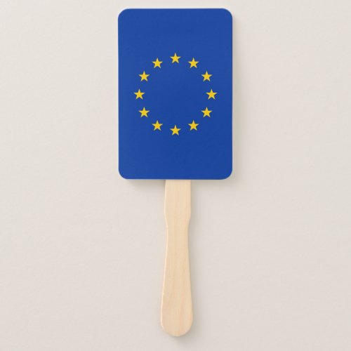 Set of hand fan with flag of European Union