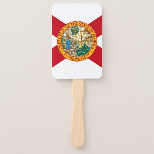 Set of hand fan with flag of Florida USA