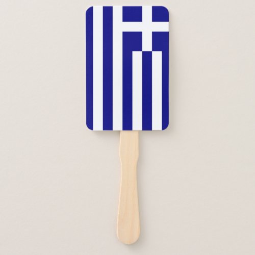 Set of hand fan with flag of Greece