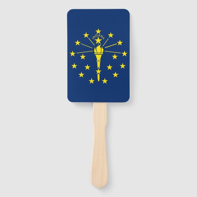 Set of hand fan with flag of Indiana State, USA (Front)