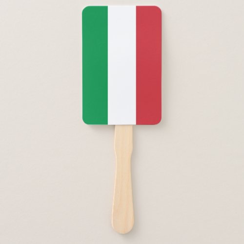 Set of hand fan with flag of Italy