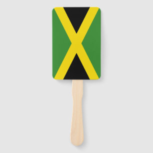 Set of hand fan with flag of Jamaica