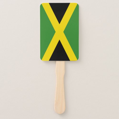 Set of hand fan with flag of Jamaica