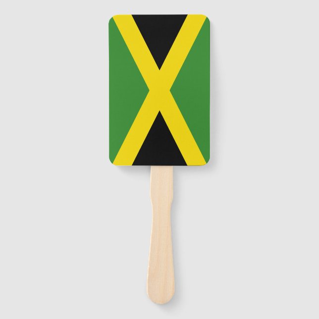 Set of hand fan with flag of Jamaica (Front)